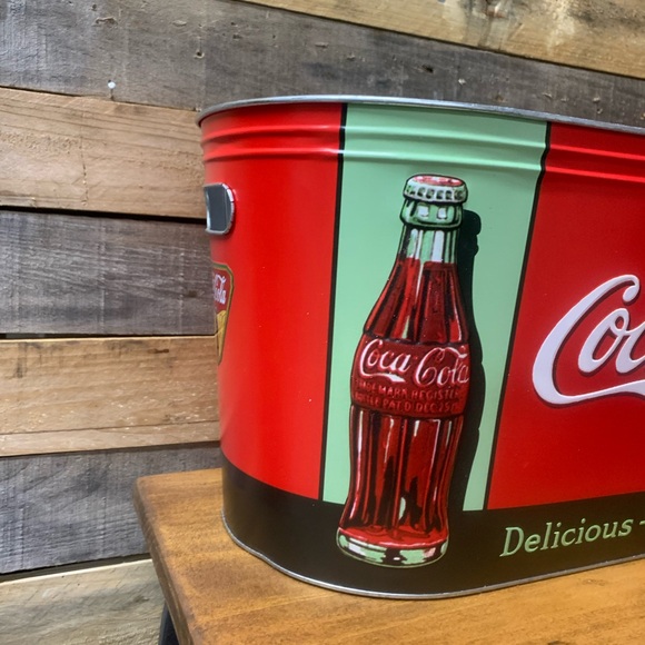 Coca Cola Oval Galvanized Tin / Bucket - Picture 2 of 7